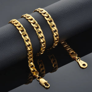 Hip Hop Jewelry Long Chunky Cuban Link Chain Golden Necklaces With Thick Gold Color Stainless Steel Neck Chains For Men Jewelry