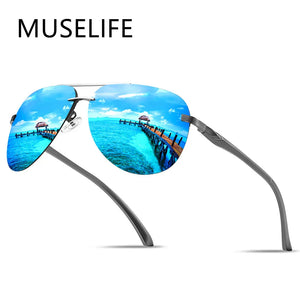 Lunettes de soleil polarisées pour hommes et femmes, classiques, monture métallique, verres miroir, pour la conduite, nouvelle collection