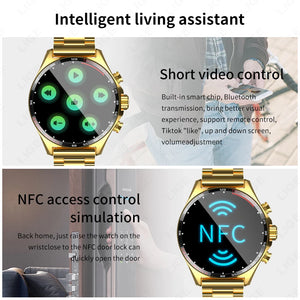 LIGE nuevo reloj inteligente 400mAh brújula al aire libre posicionamiento reloj para hombres NFC Control de acceso IP68 impermeable Fitness salud Smartwatch 