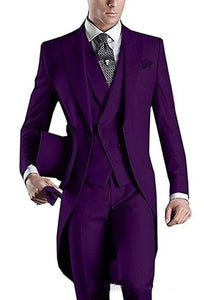 Men's Suit Peaked Lapel 3 Pieces 1 Button Groom Tuxedos Wedding Suit For Men Set Custom Made(Jacket+Pants+Vest)