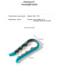 Cargar imagen en el visor de la galería, Abridor de botellas con tapa de botella de tamaño 4 en 1, utensilios de cocina para el hogar, abridor de latas, abridor de botellas antideslizante, abridor de tarros con tapa multifunción 

