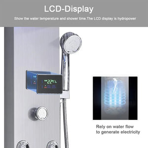 Panel LED para ducha, grifo de lluvia, chorro de masaje para SPA, pantalla Digital, montaje en pared, sistema de columna de ducha de baño, gran oferta 