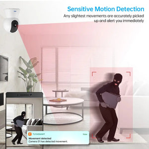 KERUI Tuya Smart Mini WiFi IP cámara interior inalámbrica seguridad del hogar AI detección humana cámara de vigilancia CCTV 2MP seguimiento automático