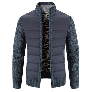 New Fashion Baseball Collar Coat Men Autumn and Winter Thick Warm Sweater Cardigan Street Casual Sweater Coat