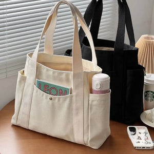 New Large Capacity Canvas Tote Bags handbag for Work Commuting Carrying Bag College Style Student Outfit Book Shoulder Bag