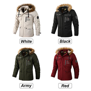 Hommes hiver chaud polaire épais coupe-vent veste manteau Parkas hommes mode col de fourrure détachable à capuche imperméable veste hommes