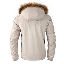 Charger l&#39;image dans la galerie, Hommes hiver chaud polaire épais coupe-vent veste manteau Parkas hommes mode col de fourrure détachable à capuche imperméable veste hommes
