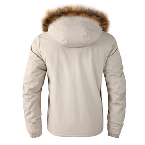 Hommes hiver chaud polaire épais coupe-vent veste manteau Parkas hommes mode col de fourrure détachable à capuche imperméable veste hommes