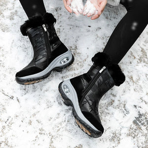 Winter Women Ankle Boots Waterproof Keep Warm Black Snow Boots New Ladies Zip Boots Chaussures Femme Booties Platform