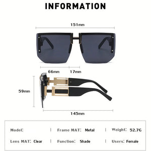 Rimless Square Frame Luxury Sunglasses Men Women Fashion Shades UV400 Vintage Glasses