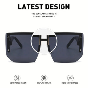 Rimless Square Frame Luxury Sunglasses Men Women Fashion Shades UV400 Vintage Glasses