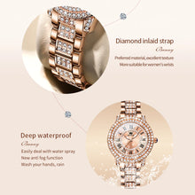 Charger l&#39;image dans la galerie, OLEVS Original diamant montre pour femmes mode élégant en acier inoxydable étanche Quartz montre-bracelet de luxe dames robe montres 
