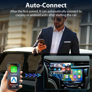 Android Auto AI Box inalámbrico Android Auto adaptador Carplay Dongle Bluetooth WIFI Plug And Play para VW Audi Toyota Honda 