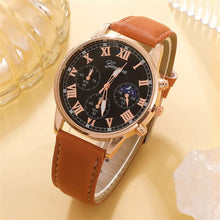 Load image into Gallery viewer, Fashion Mens Sports Watch Man Business Quartz Wristwatch Luxury Brown Leather Bracelet Men Casual Luminous Clock Watch
