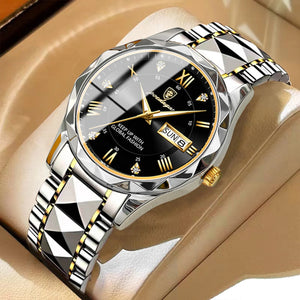 POEDAGAR Top Brand Luxury Man Wristwatch Waterproof Luminous Date Week Men Watches Stainless Steel Quartz