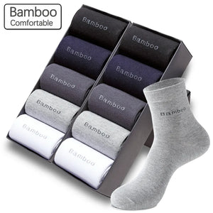 10 Pairs / Lot Bamboo Fiber Socks Men Casual Business Anti-Bacterial Breatheable High Quality Guarantee Socks