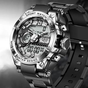 Reloj militar LIGE para hombre, reloj de pulsera Digital resistente al agua de 50m, reloj de cuarzo LED, reloj deportivo, relojes grandes para hombre, relojes masculinos