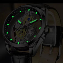 Charger l&#39;image dans la galerie, Montre de luxe Double face en acier inoxydable pour hommes, originale, creuse, Duo volant d&#39;inertie, mode Unique, étanche, lumineuse
