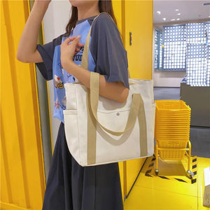 New Large Capacity Canvas Tote Bags handbag for Work Commuting Carrying Bag College Style Student Outfit Book Shoulder Bag