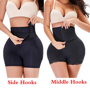 GUUDIA Bragas Acolchadas 4 Almohadillas Faja Acolchada de Trasero de Cadera con Control de Barriga Ropa Interior Levantador de Glúteos Fajas Pantalones Cortos Moldeadores de Cuerpo 