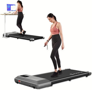 Tapis de course 2 en 1 sous le bureau, tapis de marche sous le bureau avec une capacité de 300 lb, tapis de course pour la maison et le bureau, entrée gratuite