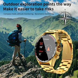 LIGE nuevo reloj inteligente 400mAh brújula al aire libre posicionamiento reloj para hombres NFC Control de acceso IP68 impermeable Fitness salud Smartwatch 