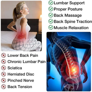 Magnetotherapy 4-Level Adjustable Back Massager Stretcher Waist Neck Fitness Lumbar Cervical Spine Support Pain Relief